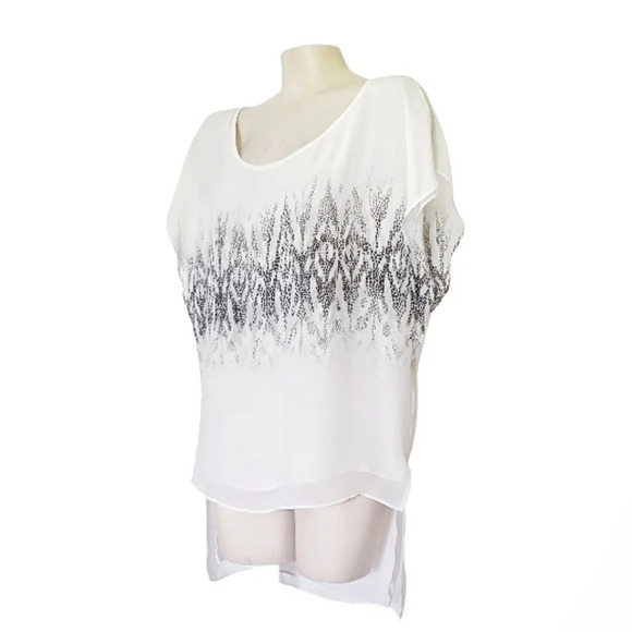 Guess Layered Sheer Lizard Top Loose Indie Sleeze Oversized Coastal Y2K S - Picture 4 of 8